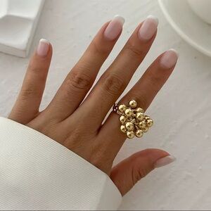 ⚜️ Boho Style Gold Balls Ring